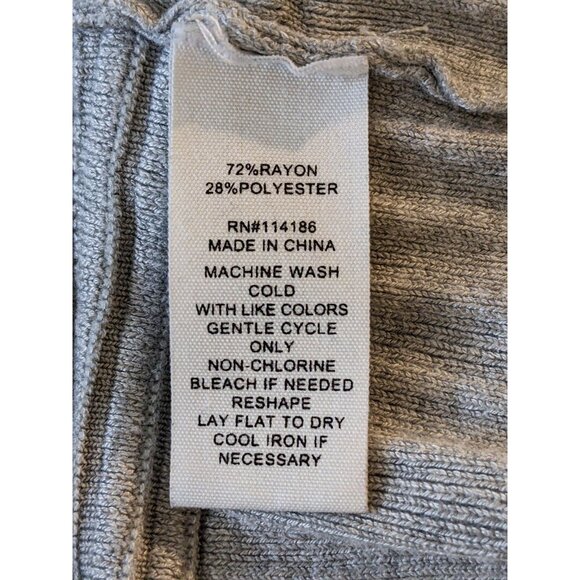 89th + Madison Womens Longline Open Front Ribbed Knit Cardigan Sweater Plus Gray - Picture 6 of 6